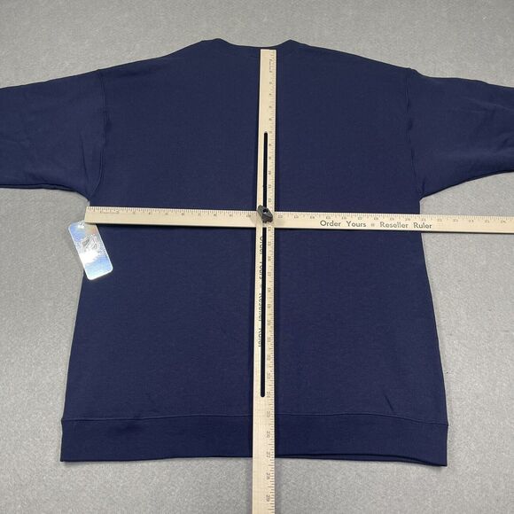 Seattle Kraken Sweatshirt Mens Medium Deep See Blue Hanes Crewneck Front S Logo - Picture 7 of 10